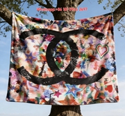 Chanel Luxury Colorful Graffiti Double C Flannel Throw Blanket IMG_6940